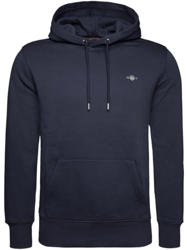 Gant Herren Reg Shield Hoodie Kapuzenpullover, Evening Blue, 3XL EU