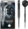 Harrows Black Knight Darts-Set mit 90% Wolframstahlspitze, 22 g, 23 g, 24 g und 25 g – inklusive Black Carbon ST Midi-Schäften und Micron Black Knight Flights (26g)