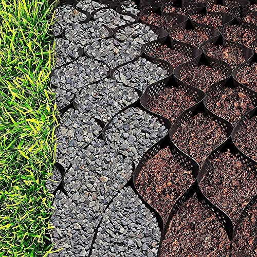 Kies/Erde-Geo-/Schlamm/Sand-Füllung Geo Grid Geozellen, Außenbereich Pflastersteine Berghang Stützmauern Für Erosionsschutz, Bienenwaben Bodenstützmatten, Belastung - 800kg ( Size : 5x9m/16.4x30ft )