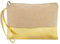 Trousse de toilette en jute pour femme avec fermeture éclair et pompon, trousse de maquillage, voyage, Jute - Similicuir doré, Trousses de toilettes