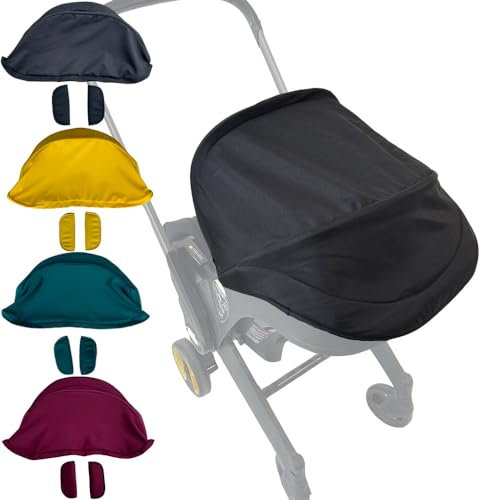 Brogtorl Toldo para cochecito, parasol textil compatible con asiento de coche y cochecito Doona (Negro)