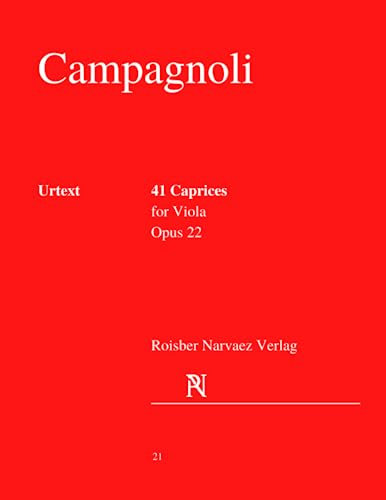 Campagnoli: 41 Caprices, Op. 22: for Viola: Urtext edition