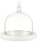 nbeads Runde Glaskuppel-Cloche, Mini Glas Cloche Kuppel Klar Bell Jar Cloche Pflanze Terrarium Dekor Mit Weißem Holzsockel 11.65×12.3cm Für Blumen Kunsthandwerk Dekorationen