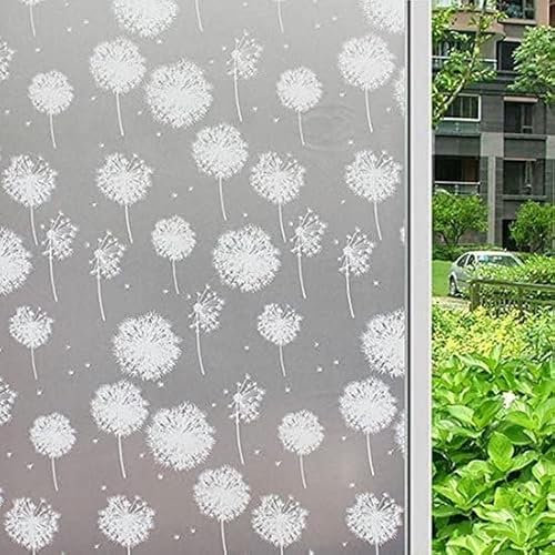 Simple Fix Fensterfolie 70 x 200 cm - Sichtschutzfolie Fenster Folie, Isolierfolie - Fensterfolie Blickdicht Selbsthaftend - Löwenzahn