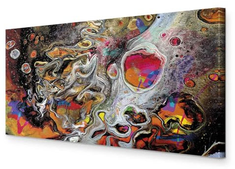 murando Akustikbild Abstrakt 120x60 cm Bilder Akustikschaum Hochleistungsschallabsorber Schallschutz Leinwand 1 tlg Wandbild Raumakustik Schalldämmung - a-A-0419-b-a