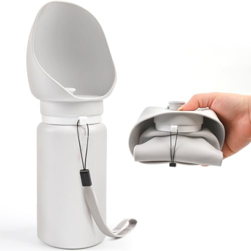 Wdmiya Gourde Bouteille d'eau Chien Chat Animal Distributeur d'eau de Voyage Portable, Grande Capacité 550 ML, Pliable Gourde en Silicone Chien, Chat Accessoires pour Extérieur Camping Randonnée