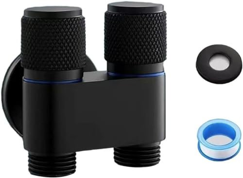 WOZLO Vanne Équerre pour WC, Robinet Double Sortie 1 en 2, Lave-Linge, Dérivation 3 Voies, Acier Inoxydable - pour Cuisines, Salles de Bains, Jardins, Hôtels