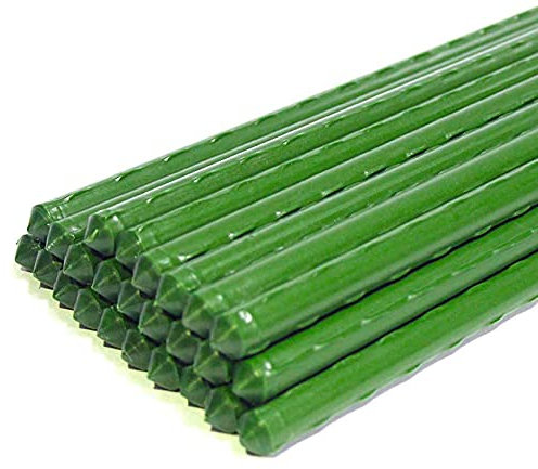 NONDK Lot de 25 piquets de jardin avec revêtement en plastique et métal pour tomates, , concombres, clôtures, haricots, 40 cm