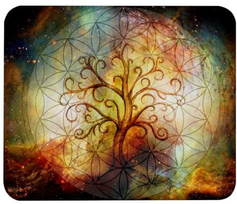 Eslifey Tapis de souris confortable Fleur de vie Tapis de souris de bureau 21 x 25 cm Tapis de souris Base en caoutchouc antidérapant Améliore la vitesse et la précision