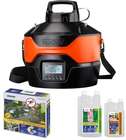 STOCKER - Nebulizzatore Giardino Elettrico Ricaricabile - Kit Completo Geyser per Zanzare con Timer e Pompa - 4L