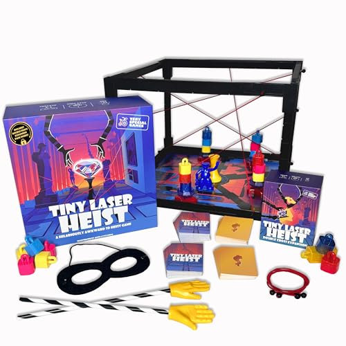 Tiny Laser Heist - Un jeu hilarant de braquage 3D maladroit, une base + un pack d'extension, 3 joueurs et plus, chaque tour est une mini salle d'évasion
