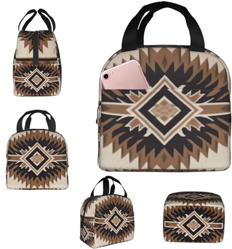 Lunchtasche für Männer und Frauen, isolierte Lunchbox, Indianer-Lunchbox, Lunch-Tasche für die Arbeit, Lunchtasche mit Seitentaschen