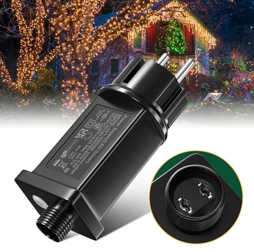 TobeBright 31V 6W LED Netzteil, IP44 LED Transformator Stecker für Lichterkette mit 8 Modi, Timer Funktion, LED Netzteil Adapter für Weihnachtsbaum Licht Eiszapfen Lichter Netz Licht