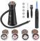 BORUiT Rauchpistole mit Feuerzeug (kein Butan), Smoke Gun Aluminiumlegierung Raucher Infuser mit 4-Pack Holzchips, Handrauchpistole für Küche, Fleisch, Lachs, Cocktails, Käse, Grill