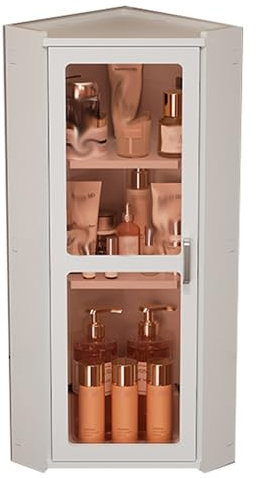 Moderner Badezimmerschrank, Wandmontage, mit Spind-Trennwänden und Kosmetik-Display, ideal für Arbeitsflächen-Aufbewahrungsregal und Wäsche-Organisation, 23 x 70 cm, Weiß