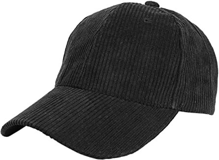 Neutrale Sommerkappe, Kordsamt, Visier, linker Hut, Schwarz , Einheitsgröße