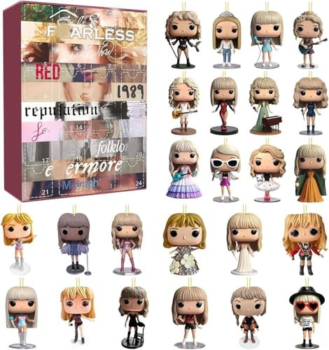 Weihnachts Countdown Kalender 2024, 24 Teiliges Geschenk, Weihnachts Dekoration und Schlüsselanhänger, Schöne Puppen Schlüsselanhänger Dekoration (A)