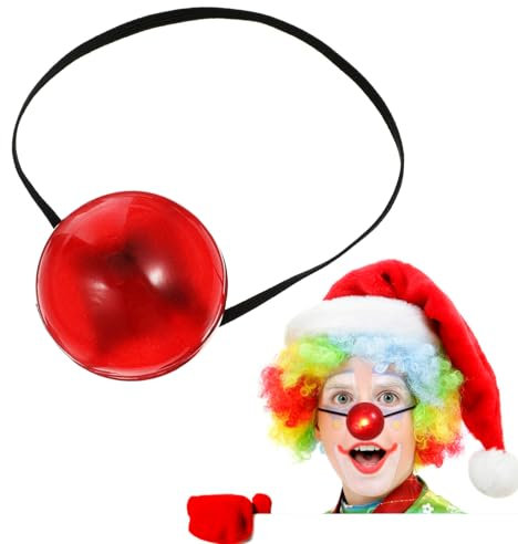 Toyvian Leuchtende Clown Nase Große Rote Clown Nase Weihnachten Rentier LED Clownsnase Cosplay Requisite für Party Halloween Kostüm Zubehör Partyzubehör Blinkende Mit Led-Licht Cosplay Requisite