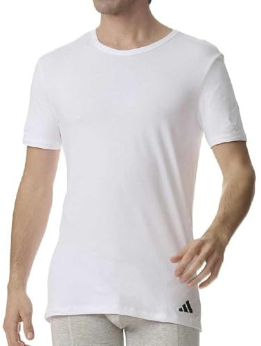 Adidas 2 er Pack Crew Neck T-Shirt Herren Unterhemd Rund Ausschnitt Baumwolle