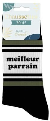 STC, Chaussettes homme - Meilleur Parrain (taille unique 39-45)