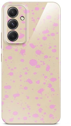ONEFLOW Splash Cover für Samsung Galaxy A54 5G Hülle mit Design Muster, Designer Case Handy Schutzhülle mit Kameraschutz, Hardcase Bedruckt dünne Handyhülle, Farb Flecken Rosa Pink