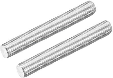 sourcing map M14-2,0 x 100 mm Vollgewindestangen, Gewindestangen, 304 Edelstahl, lange Gewindeschrauben, Hardware für U-Bolzen, Anker, Klemmen, Aufhänger, Silber, 2 Stück