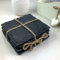 Slate Coaster Set 8 Square, 100% Natural Slate, Anti-Scratch Foam Feet, Great Gift Idea, Size: 10x10x1cm, Black