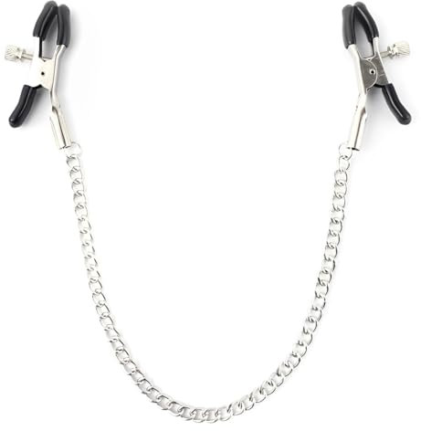 LQIOACU 1 Stück Brustwarzenklemme aus Silikon mit silberner Kette, doppelte Brustwarzenklemme mit einzigartiger Kette