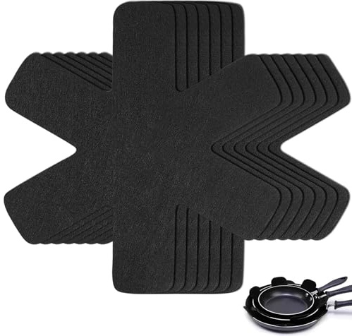wadafen 10Pcs Pan Protectors Set Stackable Protective Separators Pads | Felt Trivets 38cm Non-Slip Pan Protective Mat, for Pots,Bowls and Other Kitchen Utensils, Black
