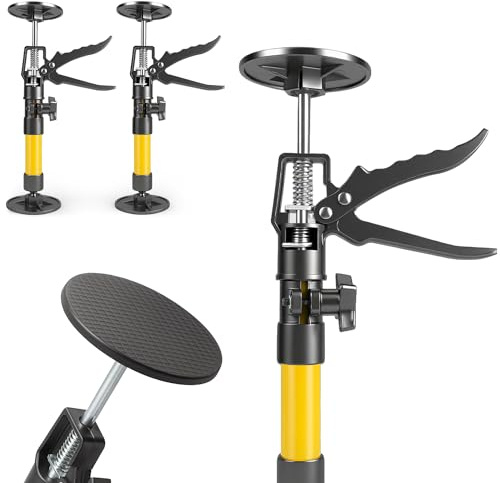 Zevmi 30-59cm Teleskopstützen Deckenstütze Montagestütze: 2 Stück Verstellbare Einhandstütze mit 360° Drehkopf, rutschfest und Stabil für Türzargen, Schränke und Decken, Tragkraft bis 40 kg