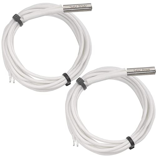 HAAMNING7 24V 70W Keramik Heizpatrone 3D Drucker Hochtemperatur Hotend für V6 HOTEND PT100 Volcano MK8 Extruder CR-10 Ender 3 V2 CR10 3D Drucker, 2 Stück