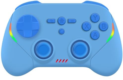 Joso Controller di gioco mobile, controller di gioco wireless per iPad/tablet/iPhone/Android/Switch/Switch 2/Lite/OLED/PC, gamepad portatile con joystick effetto Hall/trigger/giroscopio a 6 assi, blu