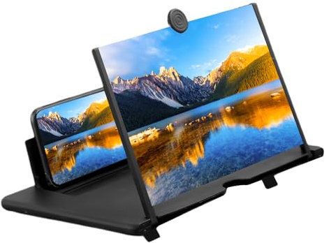 2026 Nuova versione con lente d'ingrandimento per schermo | Lente d'ingrandimento 3D HD per cellulare, supporto per amplificatore portatile per smartphone, supporto per proiettore amplificatore per