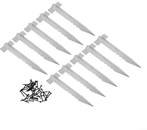 Heavy Duty Railway Sleeper Fixing Brackets for Raised Garden Beds, Metal Serrated Landscape Stakes with Screws for Wooden Retaining Walls and Driveway For Edge Restraint(10pcs)
