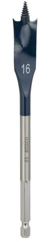 Bosch Professional 1x Mèche plate Self Cut Speed (Bois, avec queue six pans 1/4 Ø 16 mm Longueur 152 mm, Accessoire Perceuse à percussion)