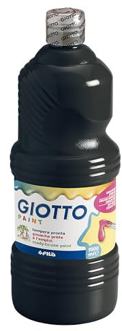 Giotto 533424 Bouteille Gouache Prête a l'Emploi 1000 ml Noir