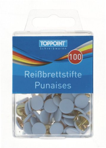 1000 (10x 100) Reißbrettstifte Reißzwecken Heftzwecken weiß