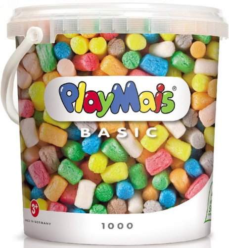 PlayMais Basic 1000 Bastelset für Kinder ab 3 Jahren | Basteleimer mit über 1000 Stück zum Basteln | Natürliches Spielzeug | Fördert Kreativität & Motorik | Geschenk für Mädchen & Jungen