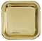 Unique Party 32334 - 18cm Foil Gold Square Paper Party Plates, Pack of 8
