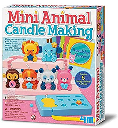 4M Mädchen Bastelset - Kerzen Herstellung | 6 Tierkerzen Formen | DIY Geschenkideen