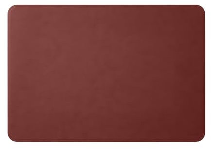 Eglooh - Herms - Schreibtischunterlage aus Leder Bordeaux Rot cm 90x60 - Handwerkliche Nähte und abgerundeten Kanten - Made in Italy