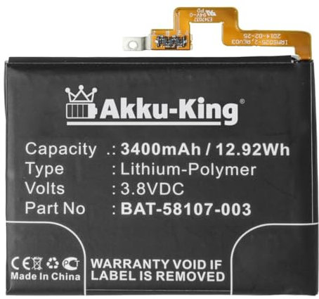 Akku-King Akku kompatibel mit BlackBerry BAT-58107-003 - Li-Polymer 3400mAh - für BlackBerry Passport, Passport 4G, Windermere, SQW100-1, SQW100-3, Q30