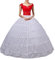 Damen Lang Reifrock Hochzeit 6 Hoop Unterrock Crinoline Petticoat Fuer Abendkleider,Weiße, waist:66-109cm length:100cm