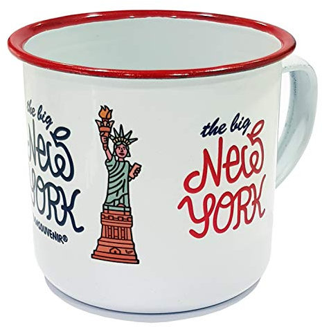 DONSOUVENIR Taza DE Metal New York Estilo Retro. Modelo: Liberty & Building. MUG