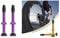 Eva Shop® 2 Stück - 1 Paar Premium Fahrrad Presta Ventile Ventilschäfte 60mm Ventil Tubeless Ventilschaft Scaleverandventil für Mountainbike und Trekking Fahrräder - Versand aus BRD (Lila)