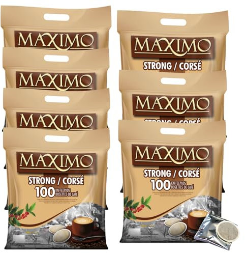 MAXIMO Corsé | 7x100 Dosettes de café compatibles SENSEO® | Emballage individuel pour une meilleure conservation et une hygiène irréprochable