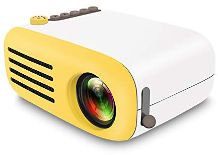 ZXCVASDF The New LED Mini Projector, Portable Home Theater, Supports 1080P USB HDMI AV Aud TF IN, Can Be Charged with A Power Bank, Suitable for Outdoor Camping,Yellow