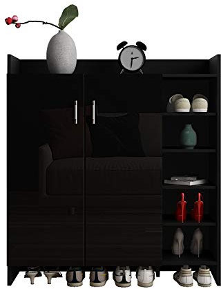 Senvoziii Schuhschrank Schuhkipper mit Hochglanz 2 Türen Schrank Schuhregal Sideboard 21 Paar Schuhe 83 x 29 x 96 cm