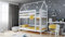 WFL GROUP Kinderbett Etagenbetten 3ft Single 90x190 90x200 80x160 cm Massives Kiefernholz Hausbett Etagenbett Für Kinder - 160 x 80 cm - Weiss