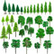 Cayway 34 Stück Modellbau Bäume Mixed Bäume Modellbau, 3~15.5CM Mixed Grün Modell Baum Zug Bäume Kunststoff Modell Bäume für DIY Landschaft Gartendeko, Modelllandschaft